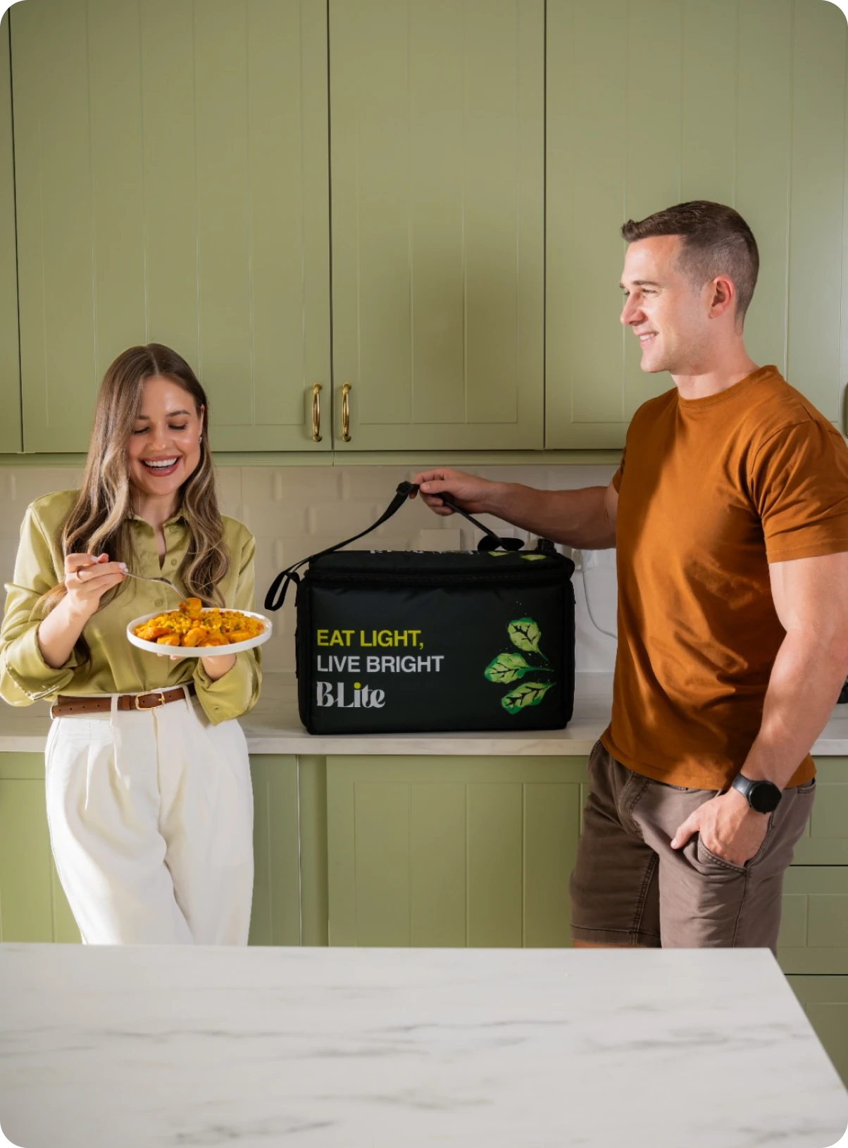 A family enjoying fresh BLite meals delivered to their door